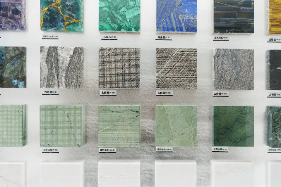 Marble and stone material samples