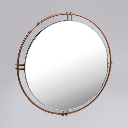 Metal Framed Round Mirror