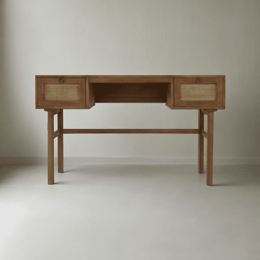 Cane Wood Writing Desk - Brown